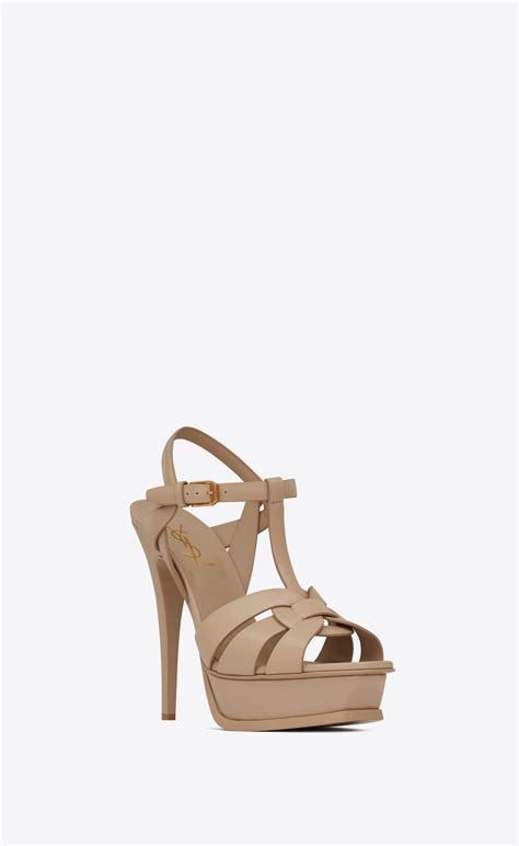 sandali ysl con plateau|Tribute platform sandals in smooth leather .